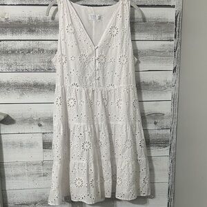 Time and Tru White Eyelet Mini Dress